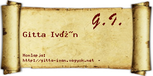 Gitta Iván névjegykártya